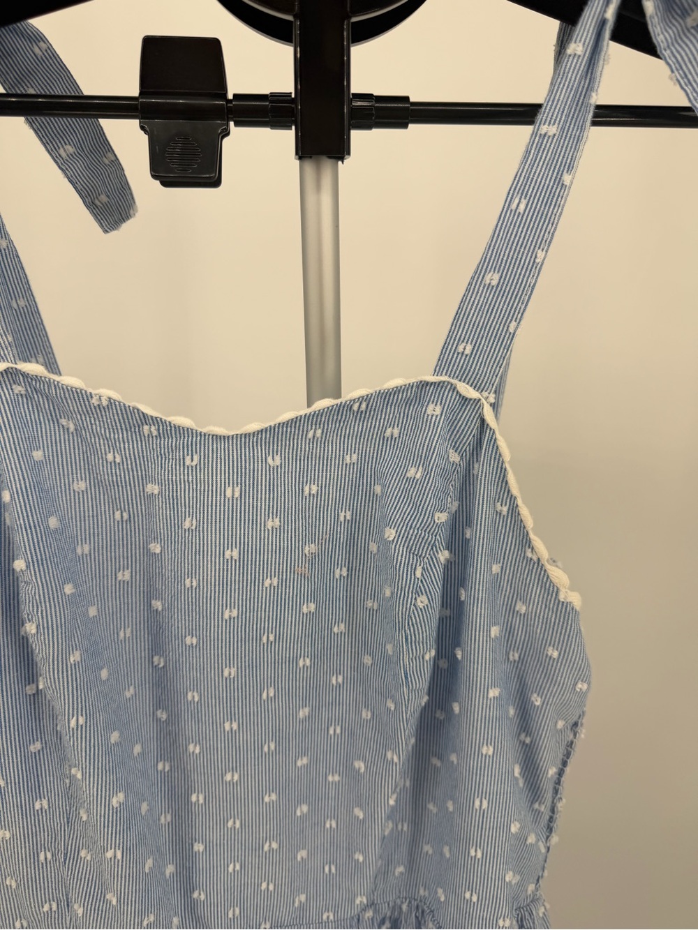 Shabby Chic Blue and White Striped Eyelet Sundress - Picture 3 of 9